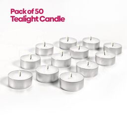 Tea Light Candles 8 Hours Long Burn Night Light Unscented 50 X Candles
