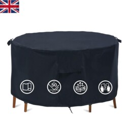 Windproof Outdoor Round Table Cover - Black/white 130cm Panel