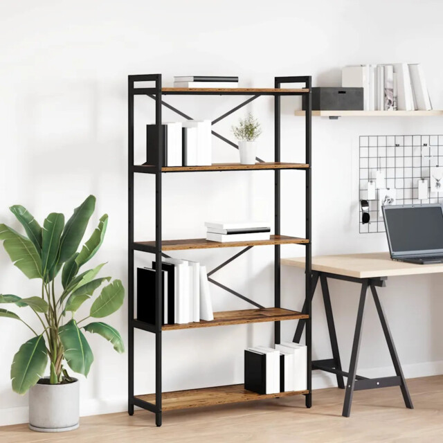Bookcase Old Wood 80 X 30 X 153 Cm Engineered Wood Vidaxl