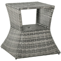 Garden Coffee Table Grey 54x54x55cm Pe Rattan Wicker Metal Frame
