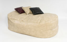 Xxl Beanbags 16cuf Leather Bean Bag Sofa Bed Beanbag Lounger Cream