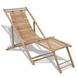 Outdoor Deck Chair With Footrest Bamboo Vidaxl