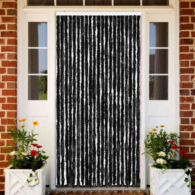 Insect Door Curtain Anthracite 90x220cm Polypropylene Chenille Privacy