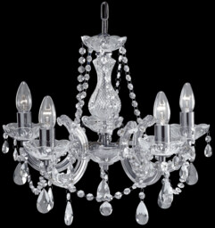 Marie Therese 5 Light Crystal Chandelier Searchlight 399-5 Chrome