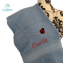 Ladybird Towel - Personalised - Flannel / Hand Towel / Bath Towel