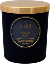 Shearer Candles Amber Noir Scented Jar Candle With Gold Lid, Black,