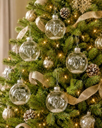 Sass & Belle Clear Diamond Christmas Bauble Sequin Hanging Tree