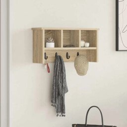 Wall-mounted Coat Rack With Shelf Sonoma Oak 50 X 16 X 26 Cm Vidaxl