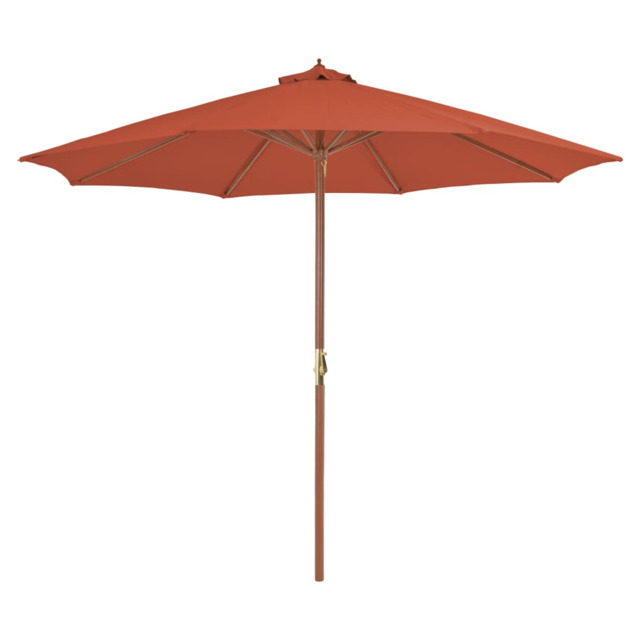 Garden Parasol 300x250cm Terracotta Polyester Canopy, 48mm Wooden