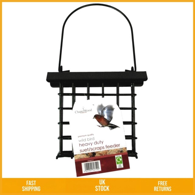 Durable Hanging Wild Bird Suet Scraps Feeder With Steel Weather Guard