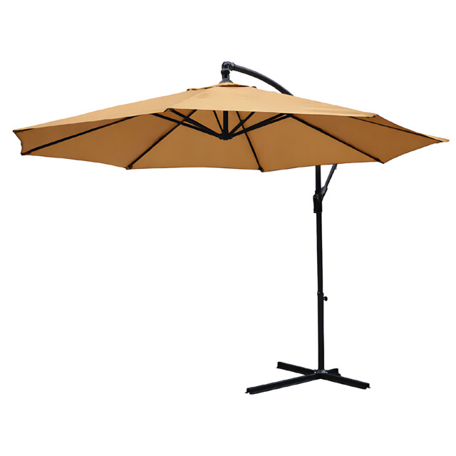 Garden 3m Large Outdoor Mocha Parasol Patio Umbrella Shade Adjustable