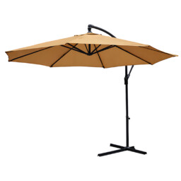 Garden 3m Large Outdoor Mocha Parasol Patio Umbrella Shade Adjustable