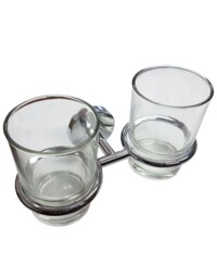 Bathroom Accessorise 80011 Double Tumber Holder+glass Polished Chrome