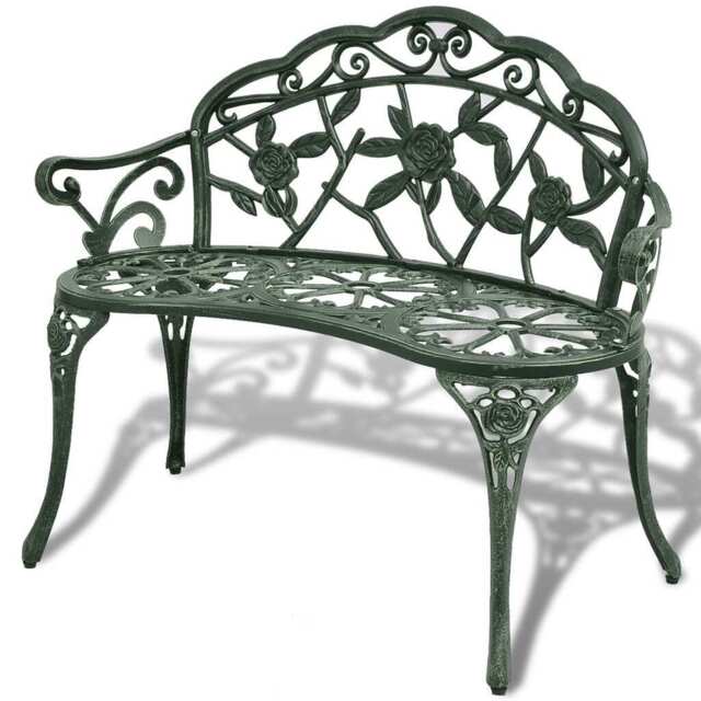 Garden Bench 100 Cm Cast Aluminium Green Vidaxl
