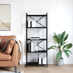 Bookcase Black Oak 60 X 30 X 153 Cm Engineered Wood Vidaxl