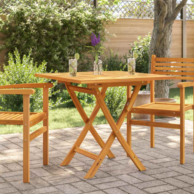 Garden Table Warm Teak Solid Teak Wood 85x85x76 Cm Folding Outdoor