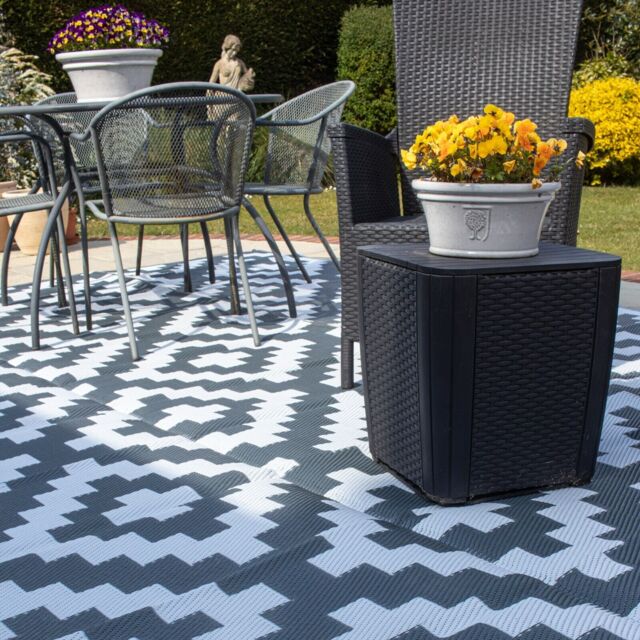 Valiant Outdoor Rug For Patio, Garden & Decking - Geometric Grey -
