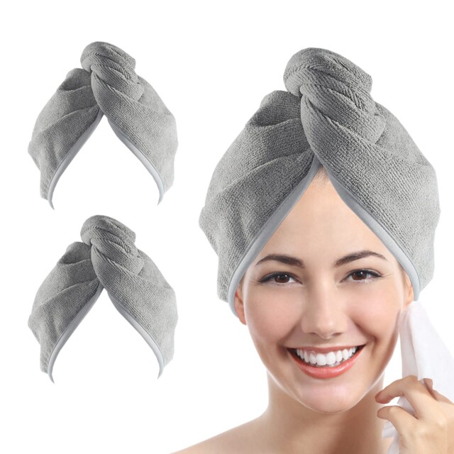 Youlertex Microfiber Hair Towel Hairs Wrap: 2 Pack 10x26 Hair Dryer