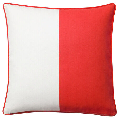 Ikea Malinmaria Cushion Cover 50 X 50 Cm 100% Cotton Red White