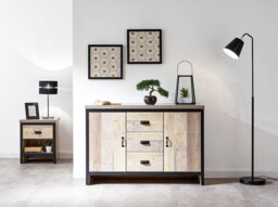 Oak Sideboard 2 Door 3 Drawer Distressed Loft Studio Apartment