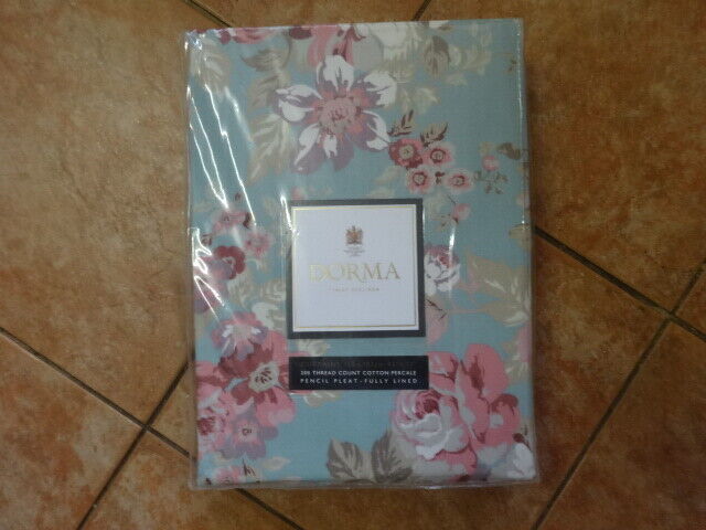 "Dorma ""country Floral "" Curtains 66 X 72""-new-duck Egg"