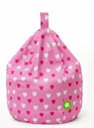 Kids Pink Hearts Bean Bag Child Size Pre Filled Girls Bedroom Playroom