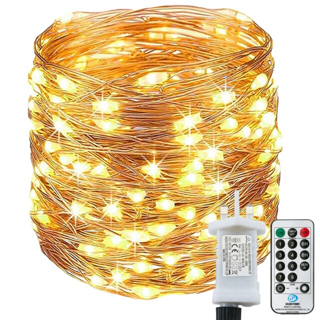 [220 Led] Fairy Lights Mains Powered, 25m 8 Modes Low 220led, Warm