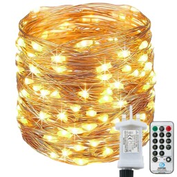 [220 Led] Fairy Lights Mains Powered, 25m 8 Modes Low 220led, Warm