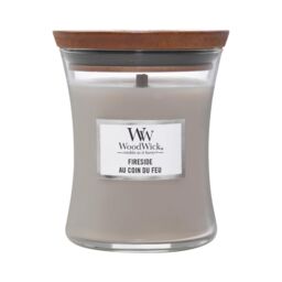 Woodwick Medium Hourglass Scented Candle - Fireside - With Crackling