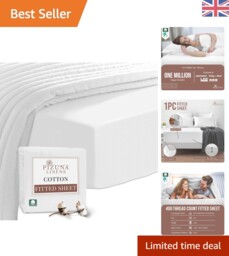 Elegant King Size Fitted Sheet - 400 Tc Long Staple Cotton, Machine