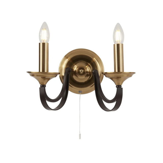 Wall Light Bronze Belfry Double Brown Searchlight 1842-2bz