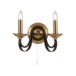 Wall Light Bronze Belfry Double Brown Searchlight 1842-2bz