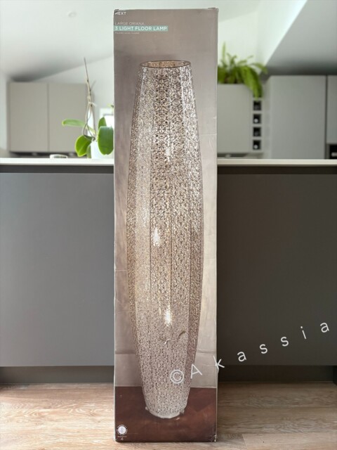 Next Nickel Large Oriana 3 Light Floor Lamp