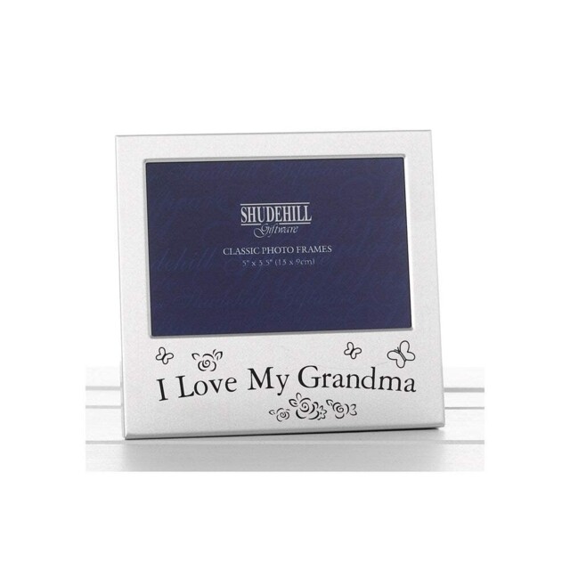 Satin Silver Occasion Frame I Love My Grandma 5x3