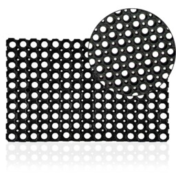 Nausha Home Rubber Hollow Mat Outdoor 40 X 60 Cm (rectangular), Black