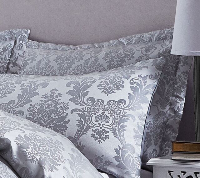 Catherine Lansfield Damask Jacquard Duvet Cover Bedding Curtains