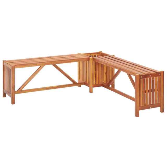 Garden Corner Bench With Planter 117x117x40cm Solid Acacia Wood Vidaxl