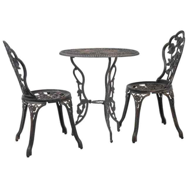 3 Piece Bistro Set Cast Aluminium Vidaxl