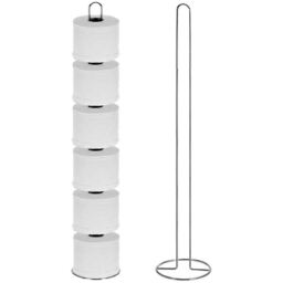 2 X Freestanding Toilet Holder Paper Tissue Chrome Storage Stand Holds