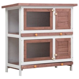 Outdoor Rabbit Hutch 4 Doors Wood Pet House Cage Carrier Multi Colours