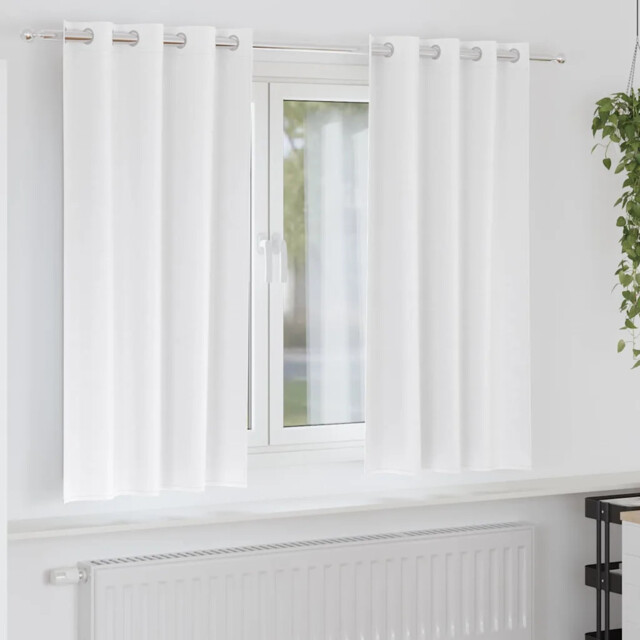 Curtains With Curtains 2 Pcs Pure White Polyester Vidaxl