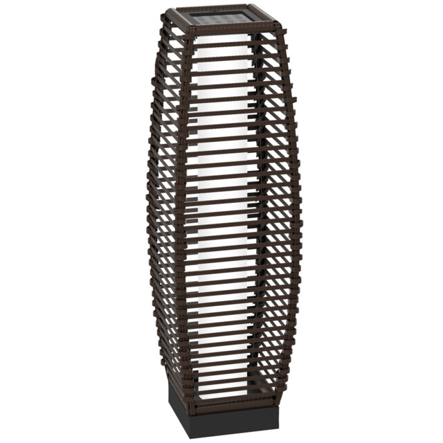 Outsunny Solar Garden Floor Lamp Led Outdoor Rattan Patio Light