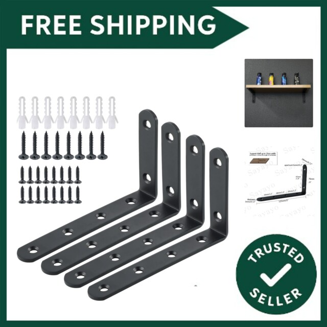 Shelf Brackets 4pcs, Heavy Duty Wall Brackets For Shelves L Bracket