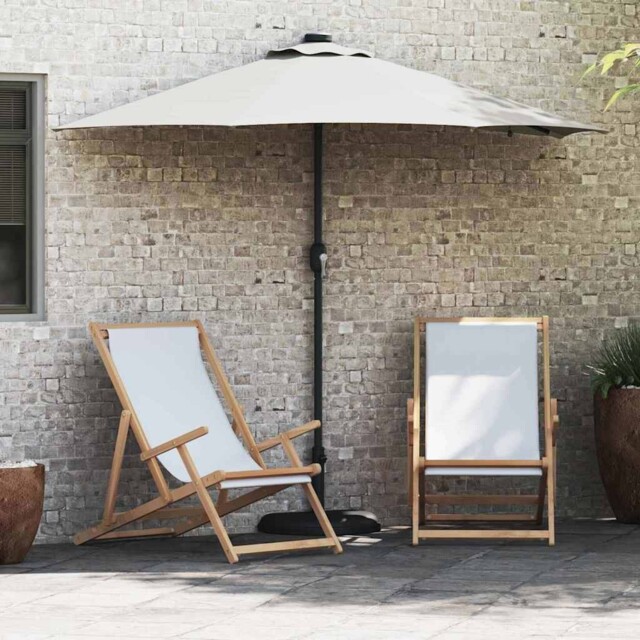 Garden Parasol 294x150cm Led Solar Outdoor Umbrella Uv Resistant