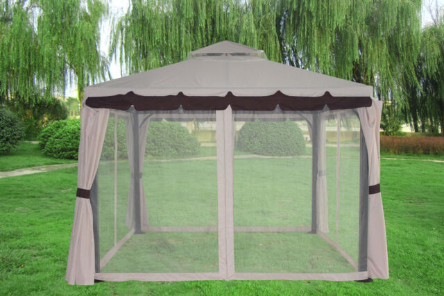 3x3m Aluminium Luxury Gazebo Pavilion Canopy Sun Shade Marquee Garden