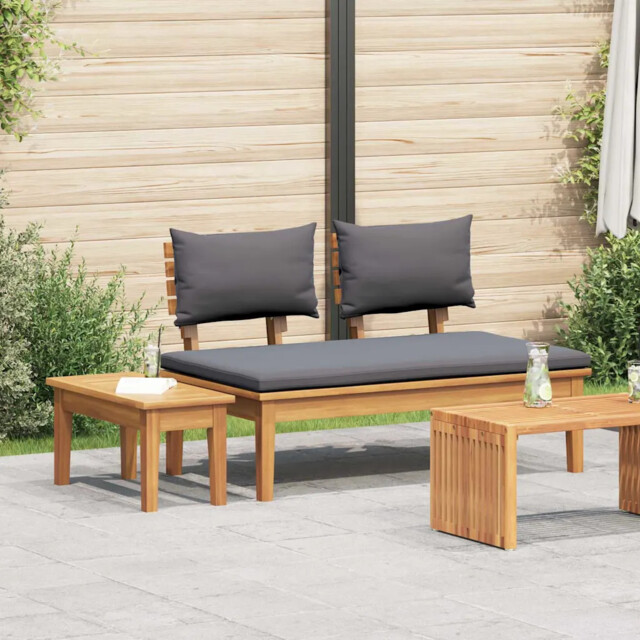 Garden Bench 2 Pcs Brown Solid Teak Wood Vidaxl