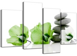 Lime Green Flower Floral Canvas Wall Art Pictures 130cm Prints Xl 4070