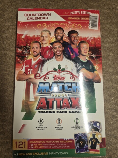 Topps Match Attax 2025/26 Countdown Calendar - 121 Cards, Festive