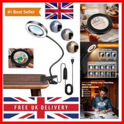 10x Magnifying Glass With Light And Clip, 3 Colours 10 Brightness, Led