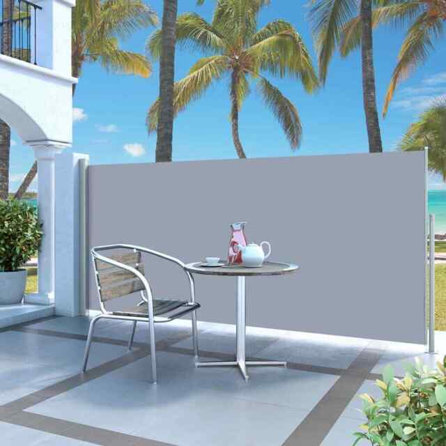 Retractable Side Awning 140 X 300 Cm Grey Vidaxl